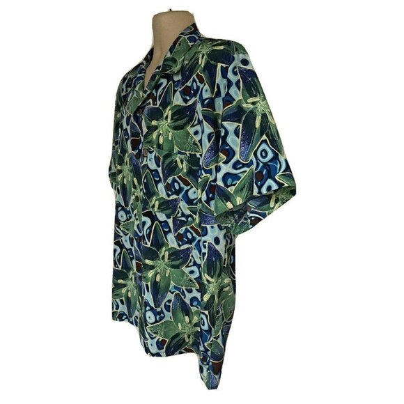 Vintage Hawaiian Aloha Floral Button Front Shirt L - Picture 4 of 9